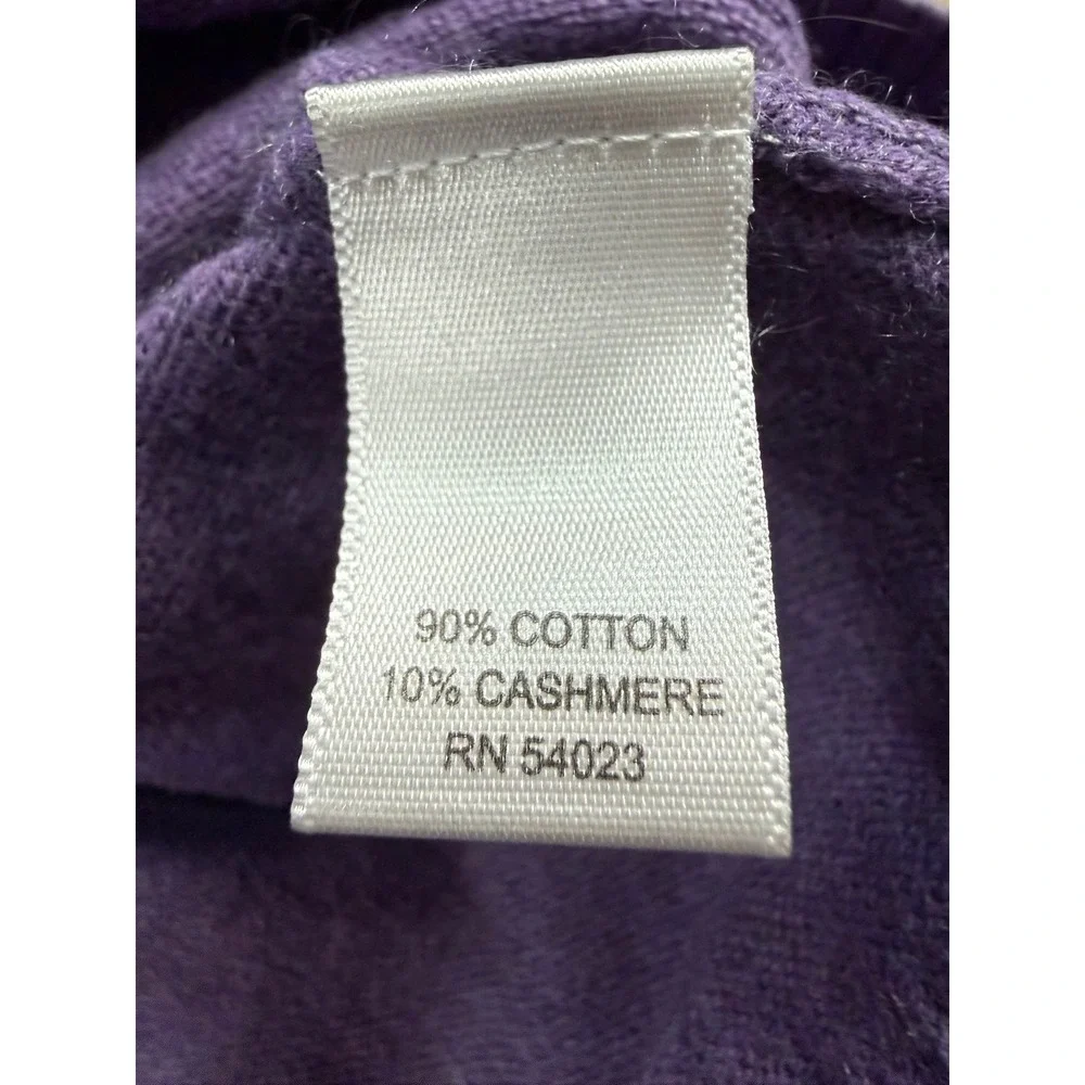 Banana Republic Sweater Mens L Orchid Purple Cotton Cashmere Mock‎ Neck Button